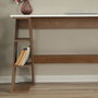Hanah Home Lungo Escritorio de Estudio Roble Oscuro y Blanco